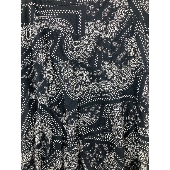 Ralph Lauren Petite Tier Skirt 4 4P Black Paisley - Picture 4 of 7